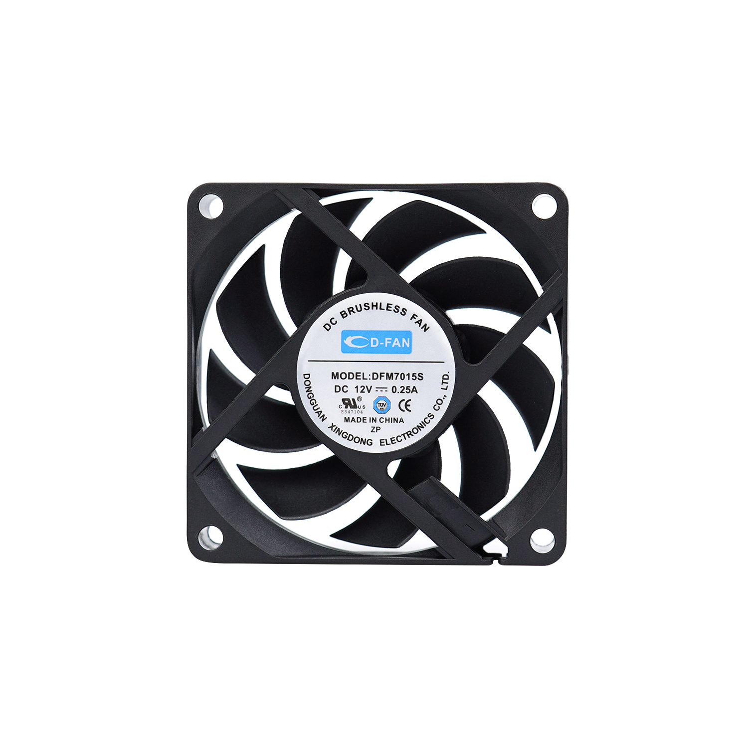 Ventilador axial DC industrial de 70x70x15mm 12v 24v 70mm para a fonte de alimentação